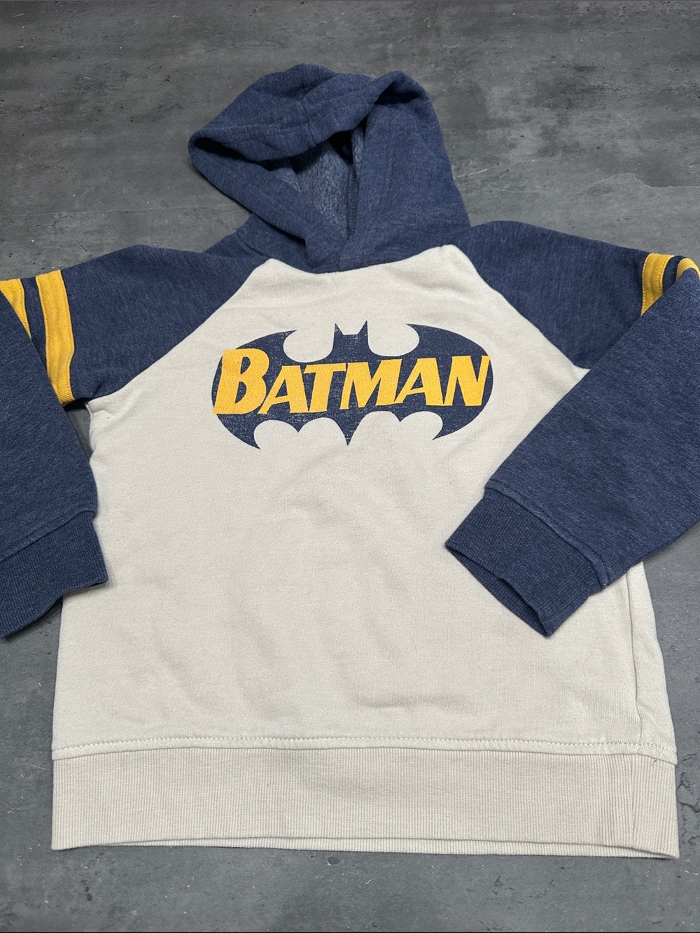 Sonoma Navy, Cream & Yellow Batman Logo Kids Hoodie
